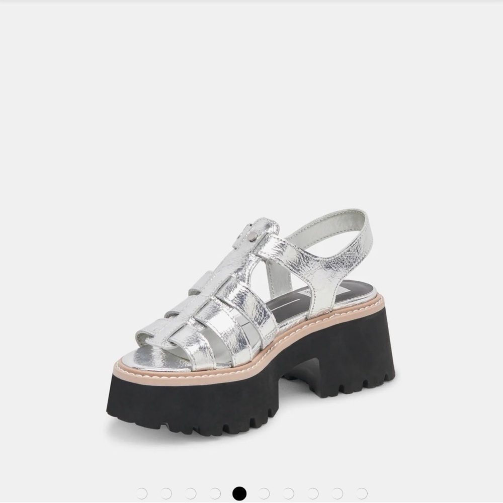 Dolce Vita Metallic Silver Platform Sandals - Picture 2 of 8